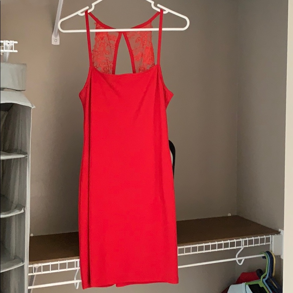 Lulu’s Red tight dress with lace